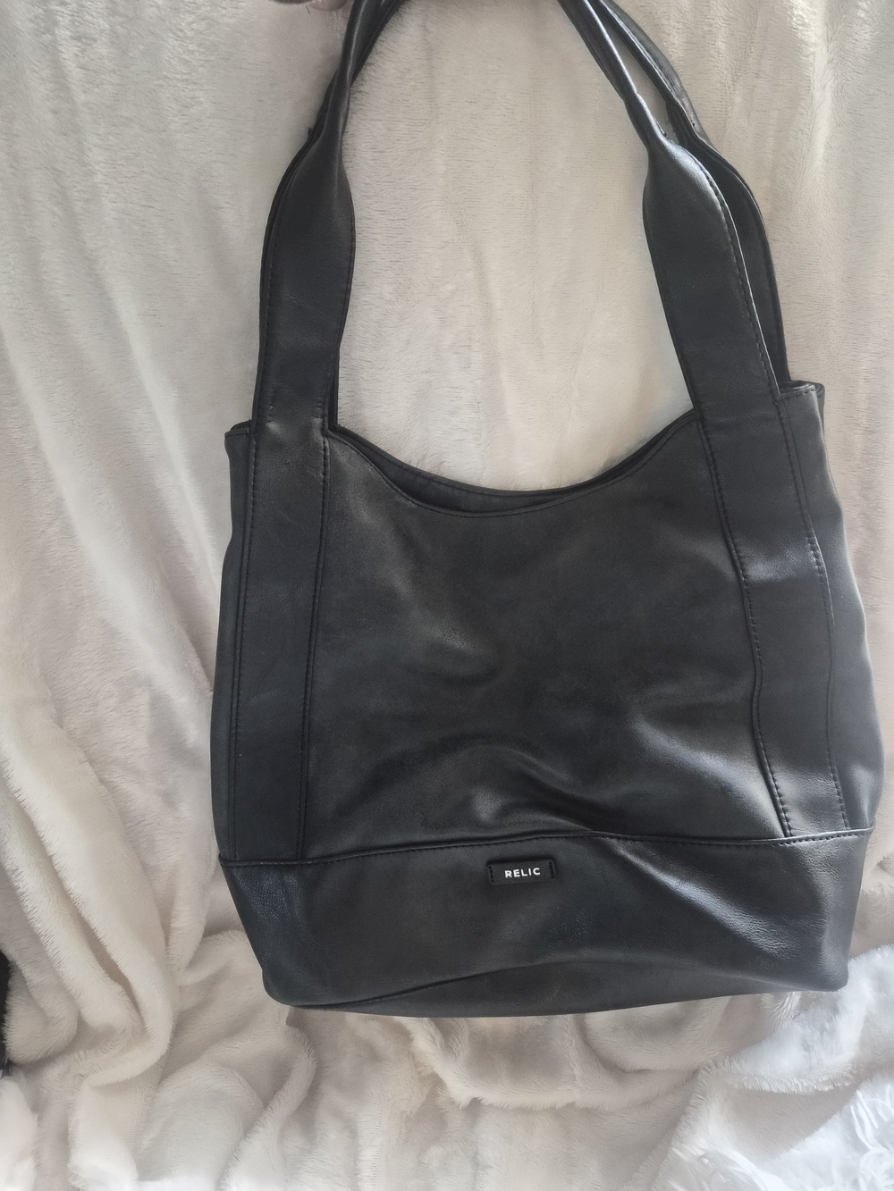 Relic Black Shoulder Bag Faux Leather Everyday Tote